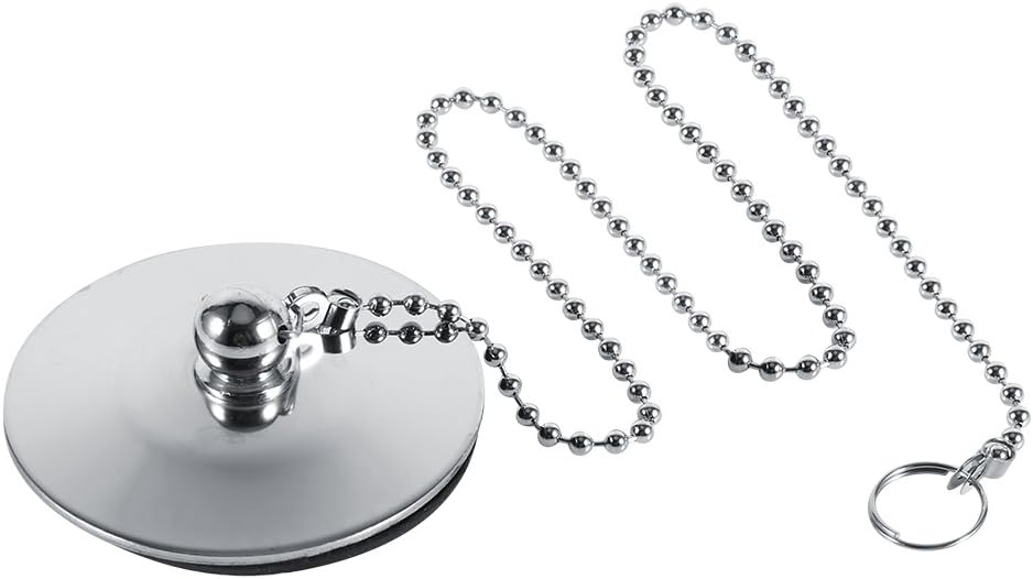 Asixx Chrome Drain Stopper with Chain for Sink and Bathtub