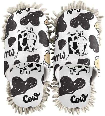 Sinestour Cow Mop Slippers for Floor Cleaning