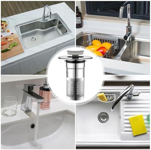 Stainless Steel Sink Hair Catcher with Pop Up Mechanism