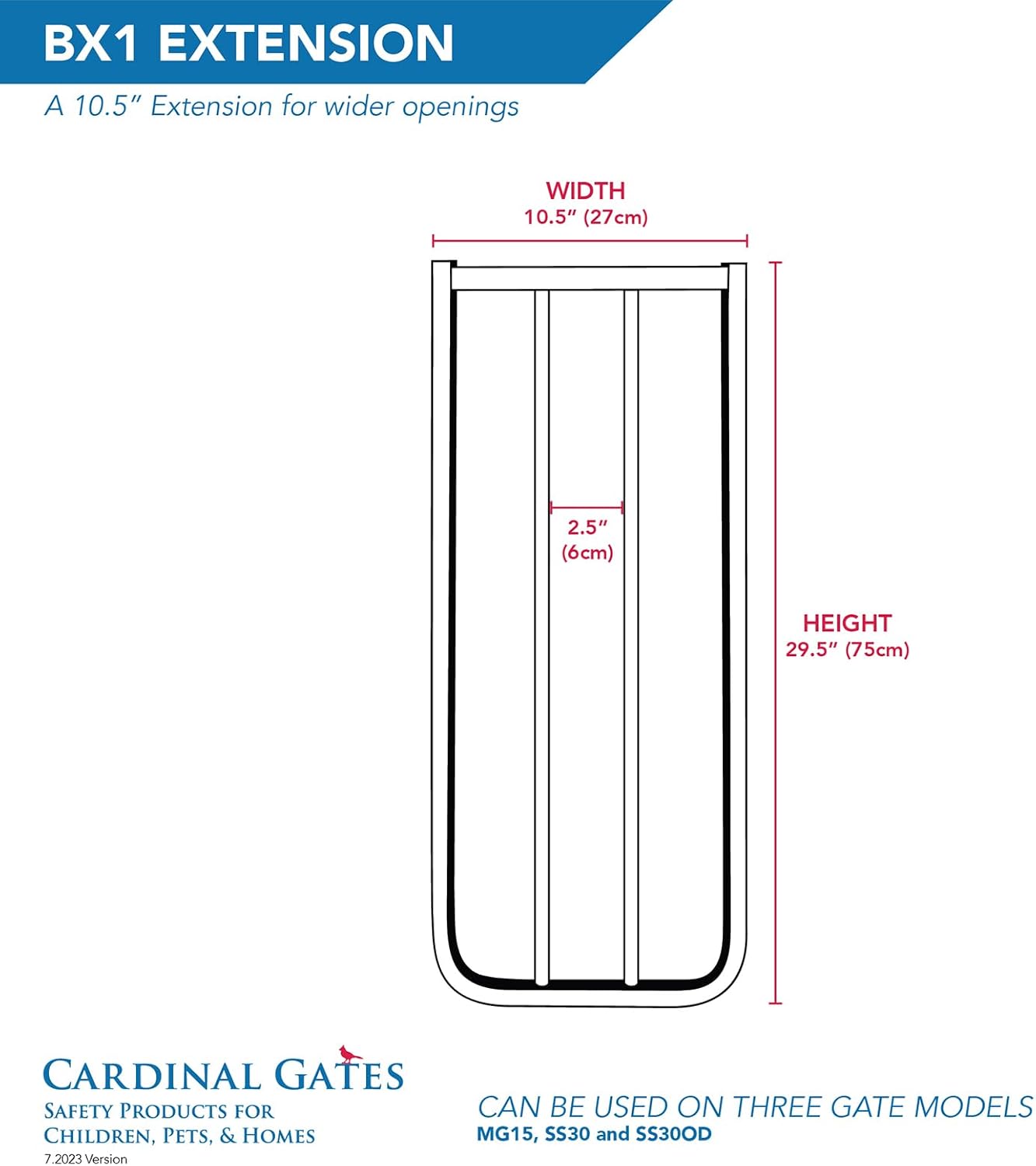 Cardinal Gates BX1 Baby Gate Extension - Brown 1
