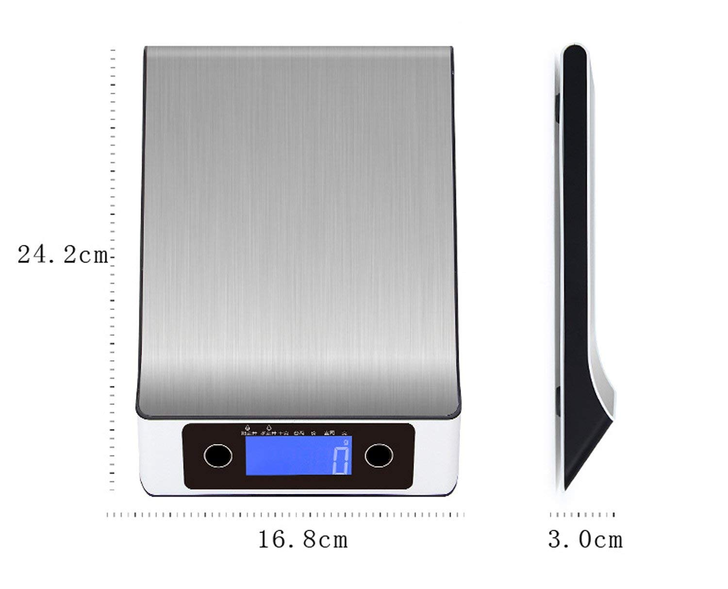 WPYST Kitchen Digital Food Scale Silver Stainless Steel