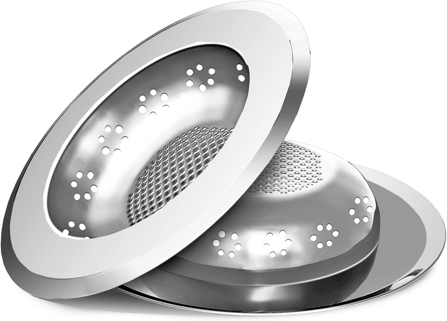 LMOMSS Kitchen Drain Strainer 2 Pack Stainless Steel 1
