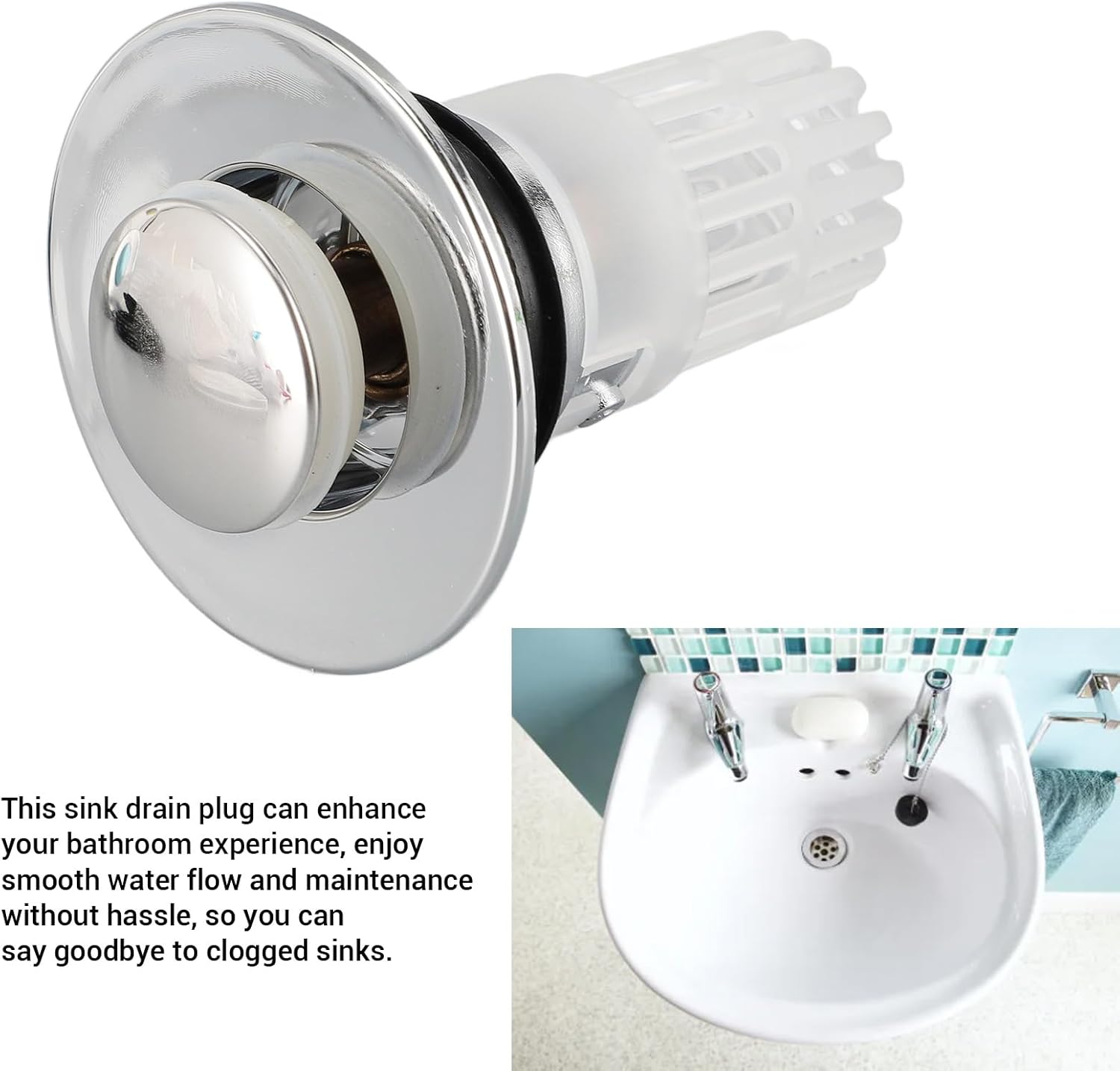 SASKATE Sink Drain Strainer with Detachable Mesh Basket