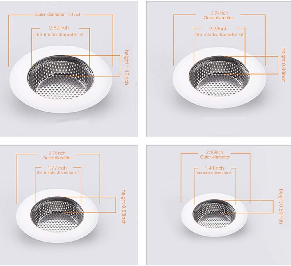 VIDYSUFYR 4 Pack Drain Stopper Hair Catcher for Kitchen and Bathroom