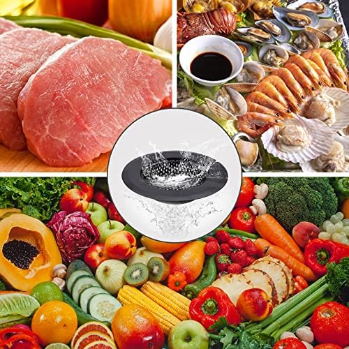 4-Pack Hair Catcher Drain Stopper Black Stainless Steel