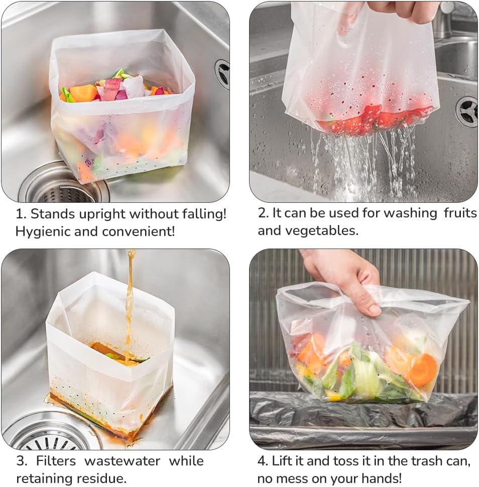 WERKI 30PCS Free-standing Kitchen Sink Strainer Bags 1