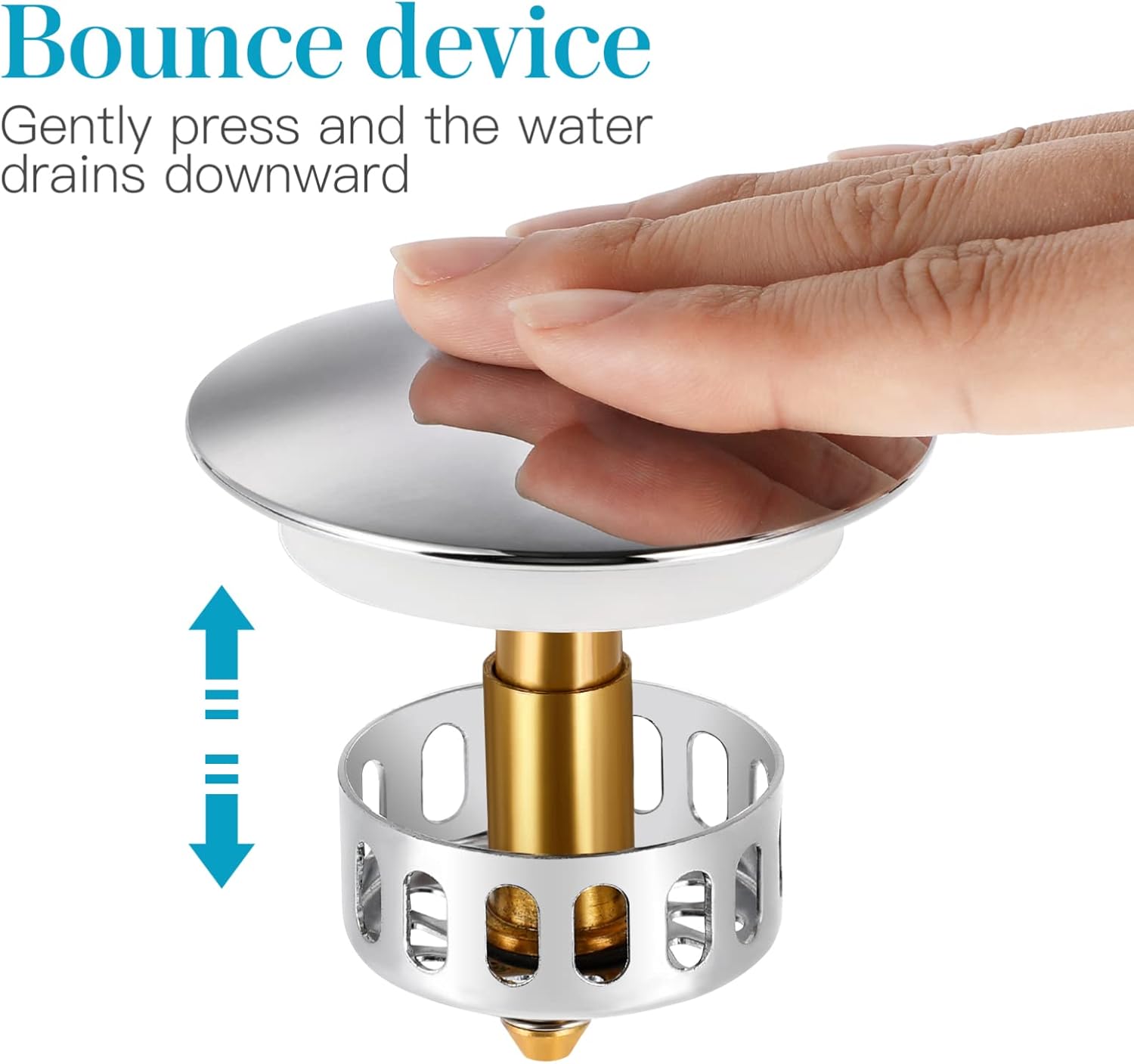 DOITOOL Bathroom Sink Drain Stopper with Hair Catcher
