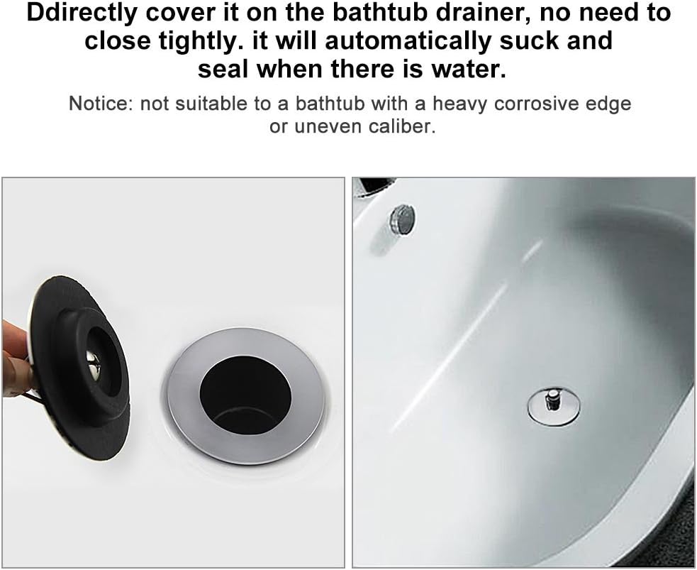 Asixx Chrome Drain Stopper with Chain for Sink and Bathtub