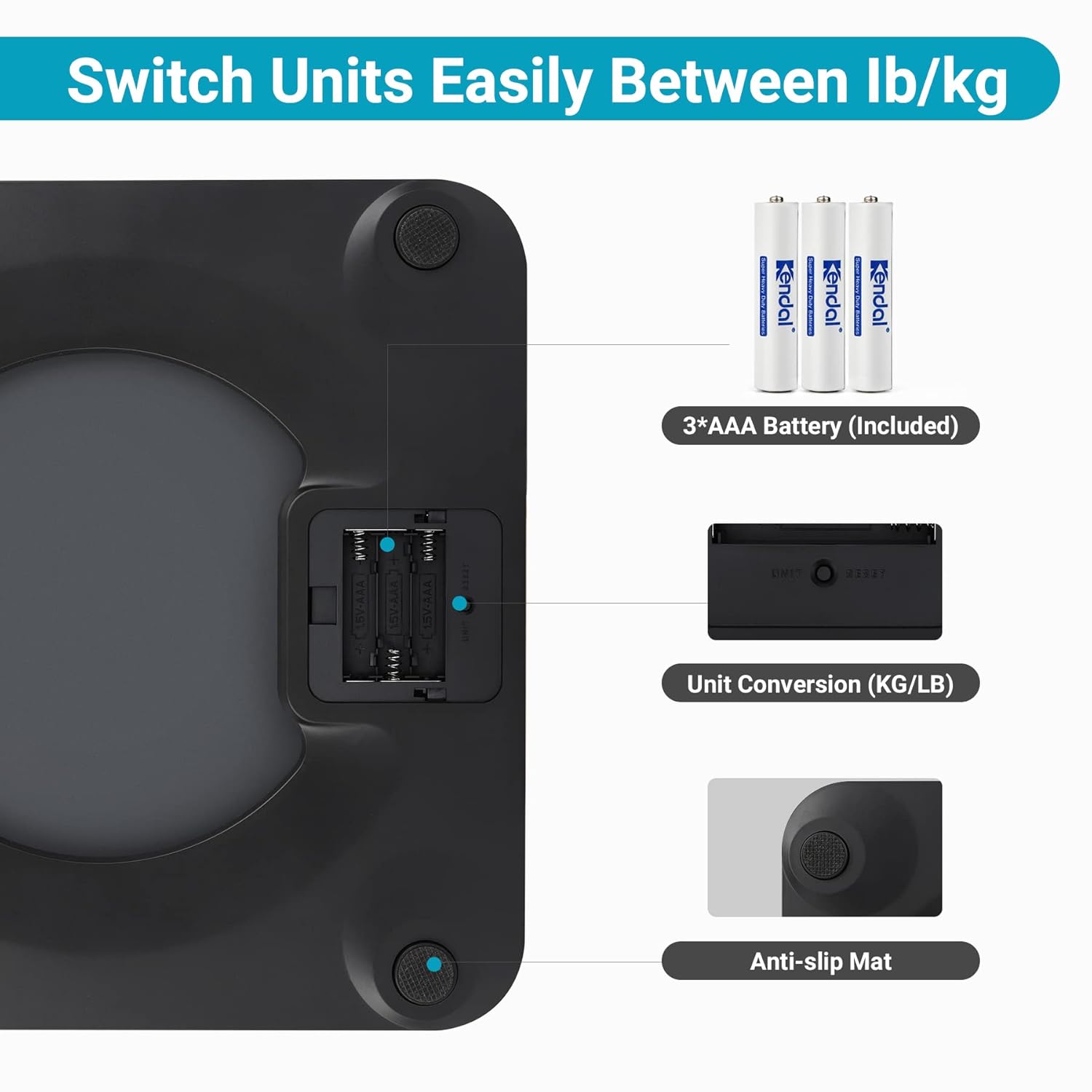 Living Enrichment Bluetooth Body Fat Scale - 396 lbs Black