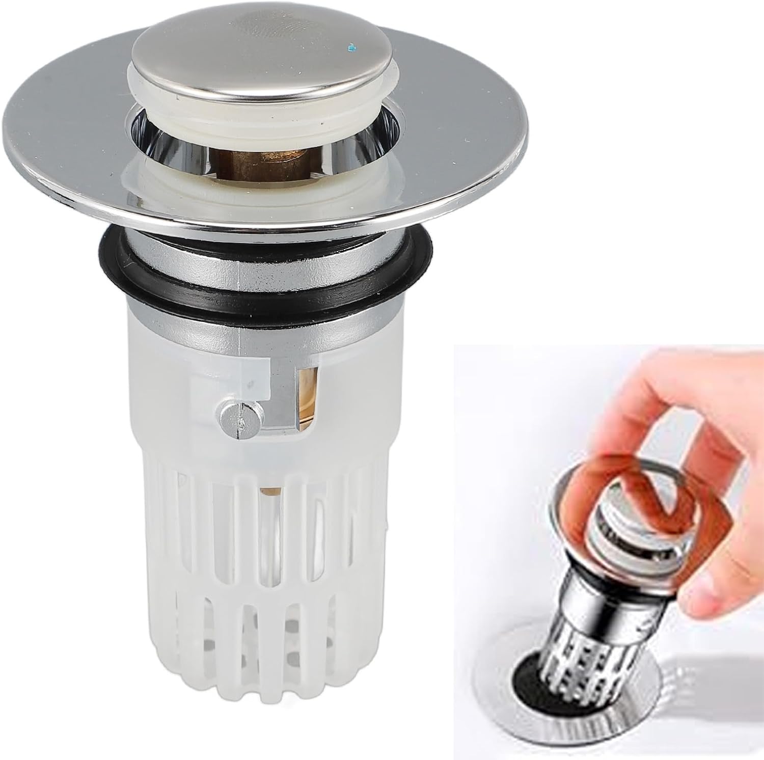 SASKATE Sink Drain Strainer with Detachable Mesh Basket