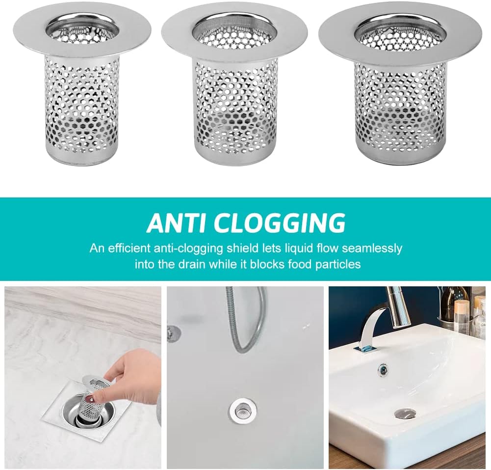 Ranjaner 6Pcs Stainless Steel Drain Cover Set