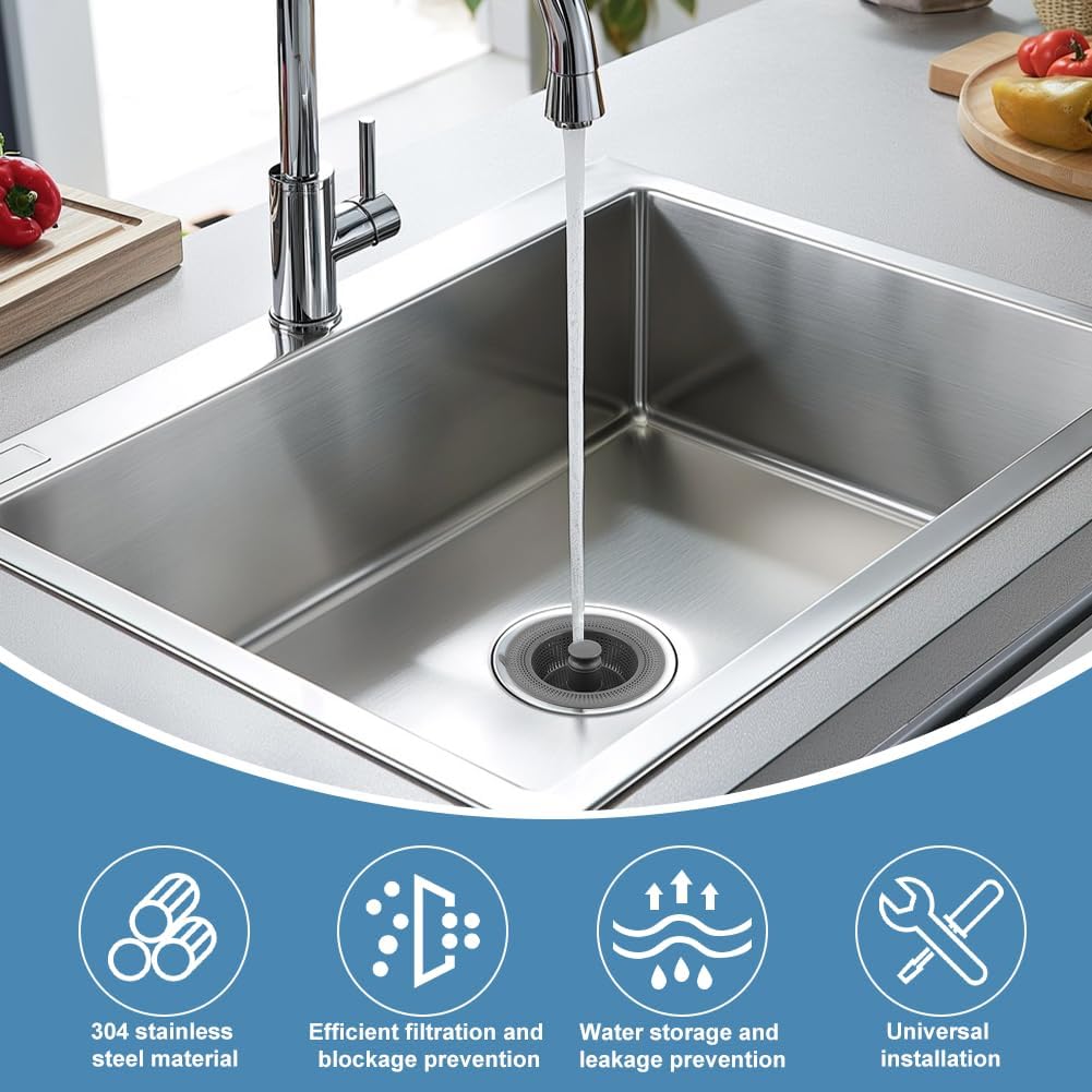 Homfanseec Kitchen Sink Drain Strainer with Deodorant