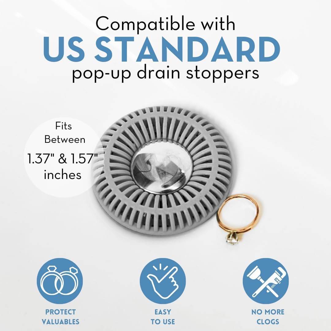 SinkRing Hair Catcher Gray Universal Drain Protector
