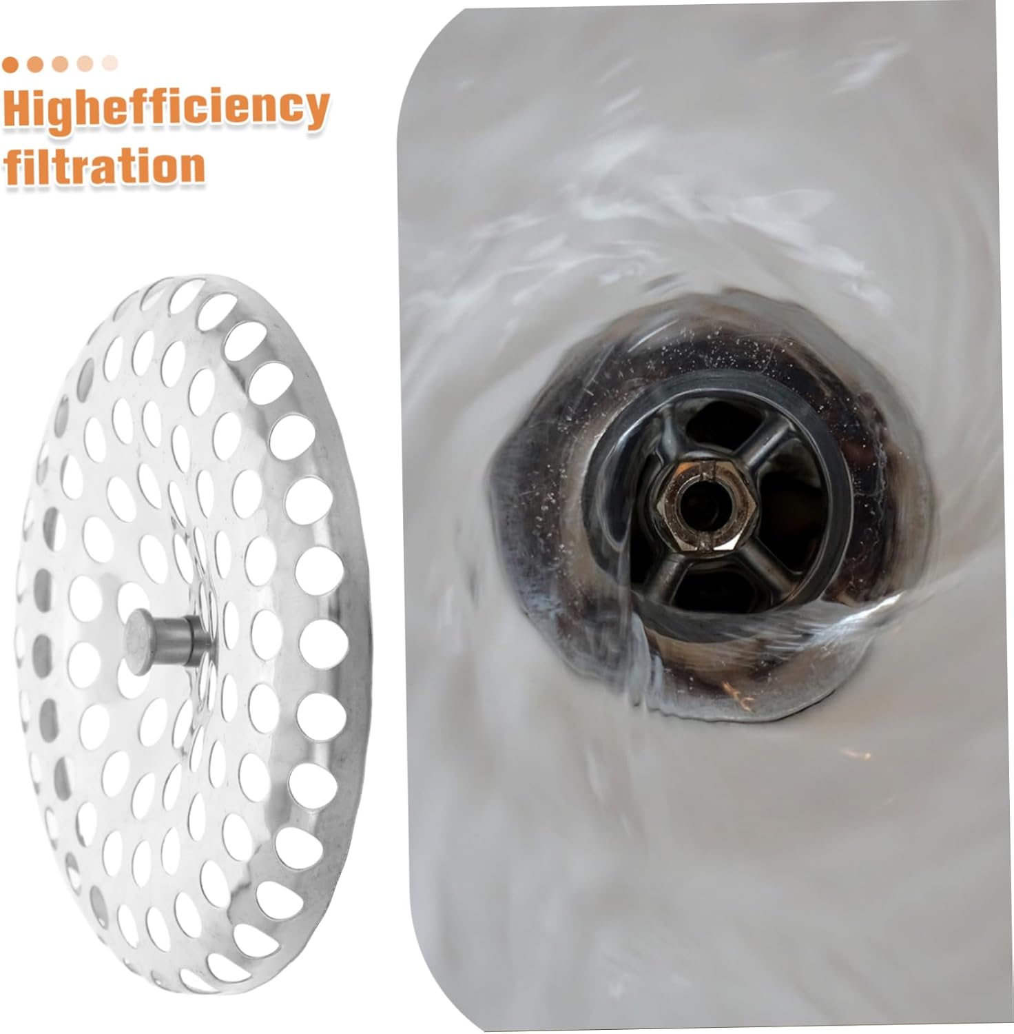 Amosfun Stainless Steel Shower Drain Cover with Hair Catcher