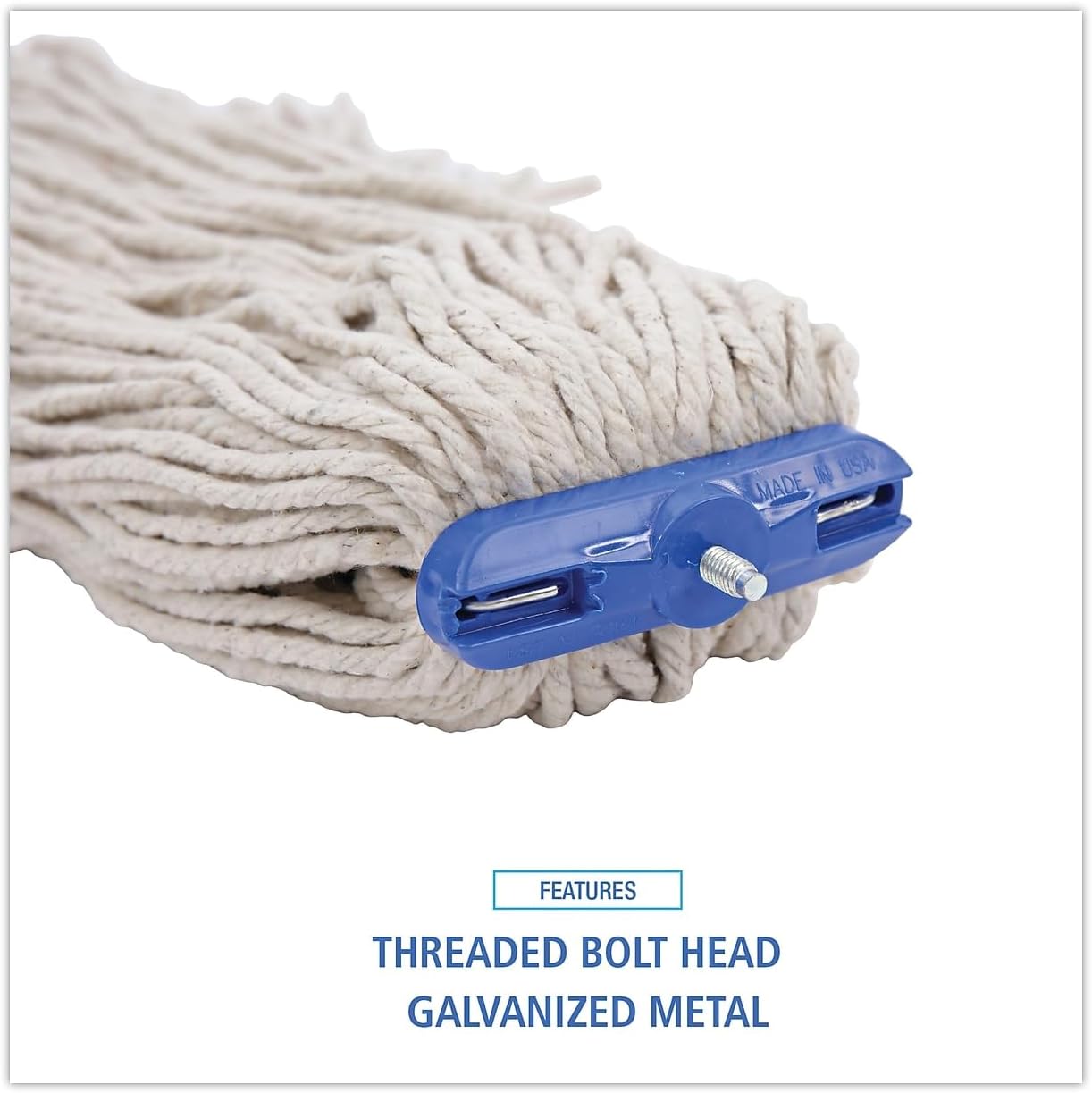 Boardwalk BWK716CEA 16 oz Cut-End Lie-Flat Cotton Wet Mop Head - White