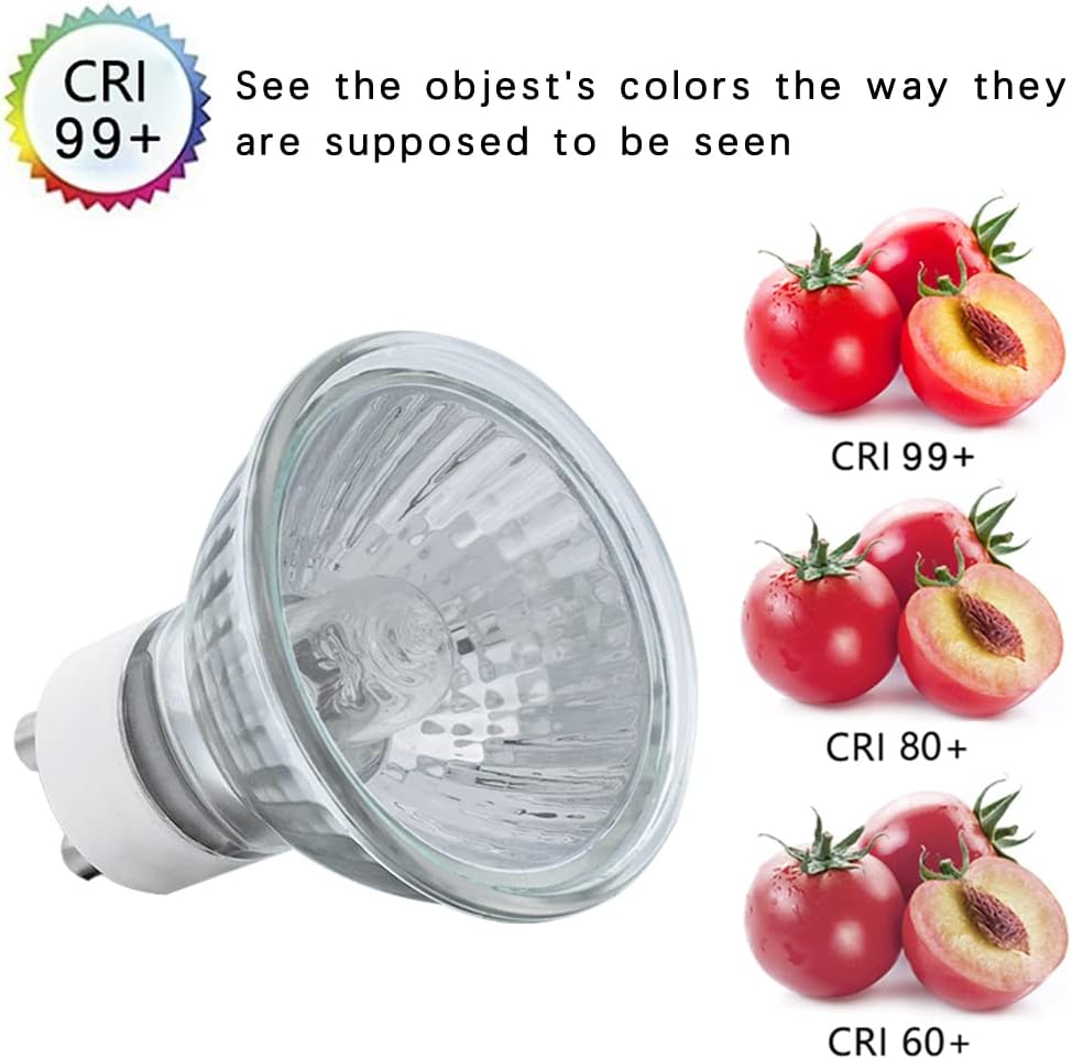 YBEK GU10 Halogen Bulbs 50W 120V Dimmable Pack of 6