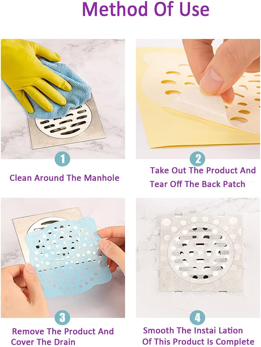 26 Pack Disposable Shower Hair Catcher with Waterproof Adhesive