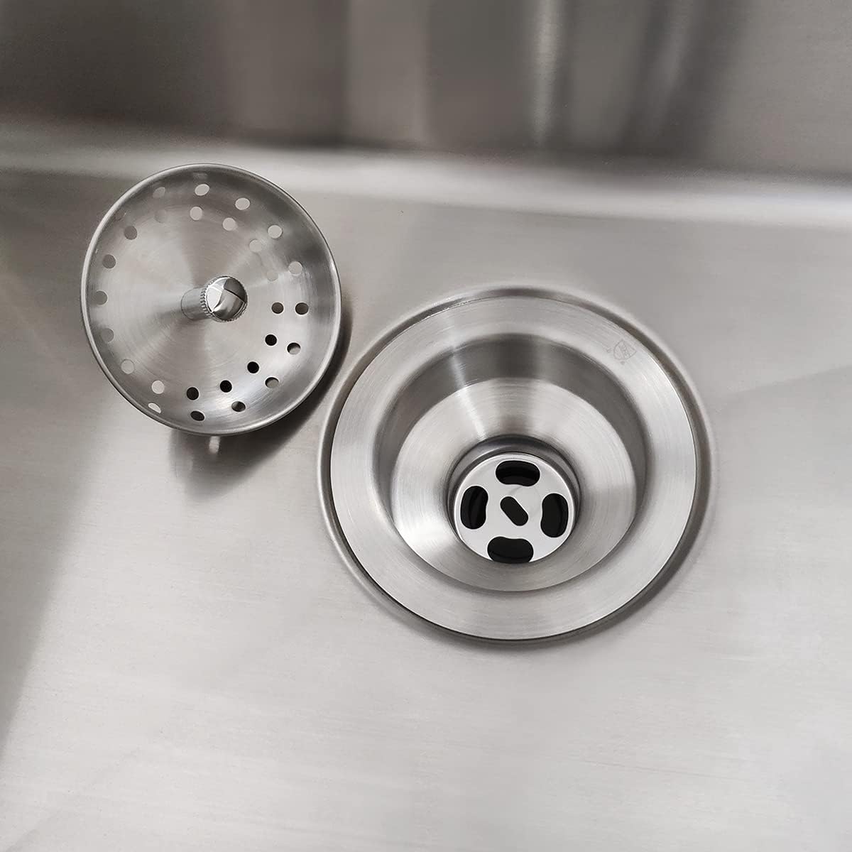 EADOT 35 Inch Nickel Sink Drain with Strainer Basket Stopper