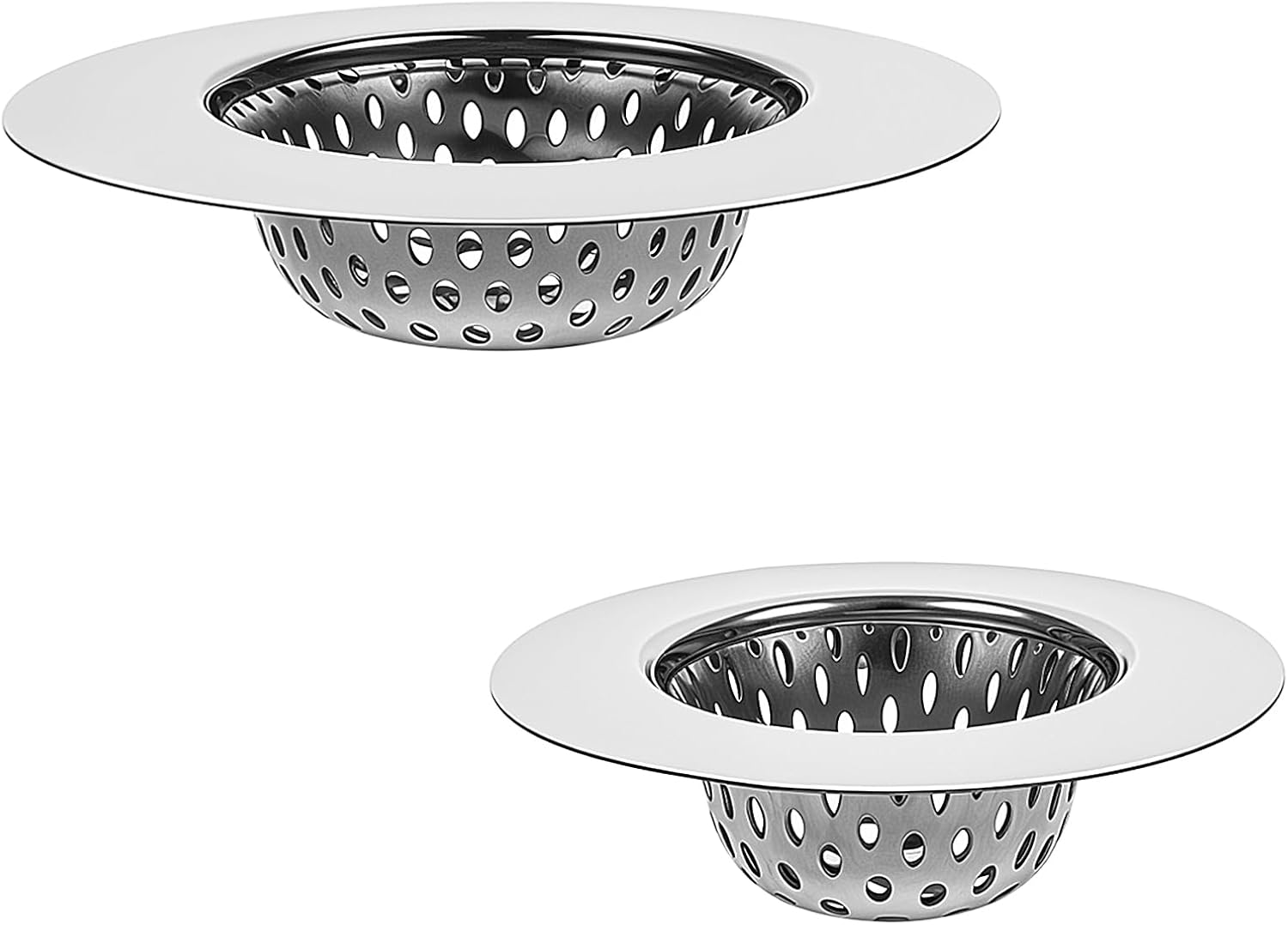 2PCS Stainless Steel Sink Drain Hair Catcher for Bathroom and Laundry