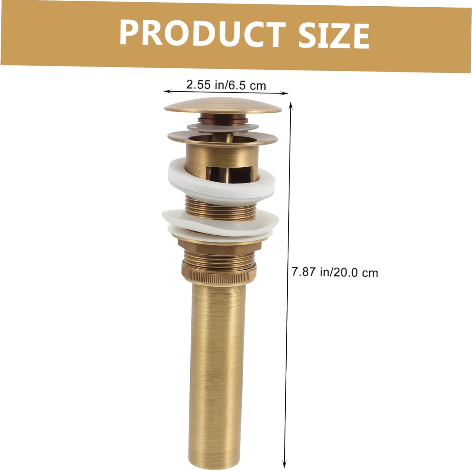 Housoutil Copper Sink Drain Stopper Pop-up Strainer