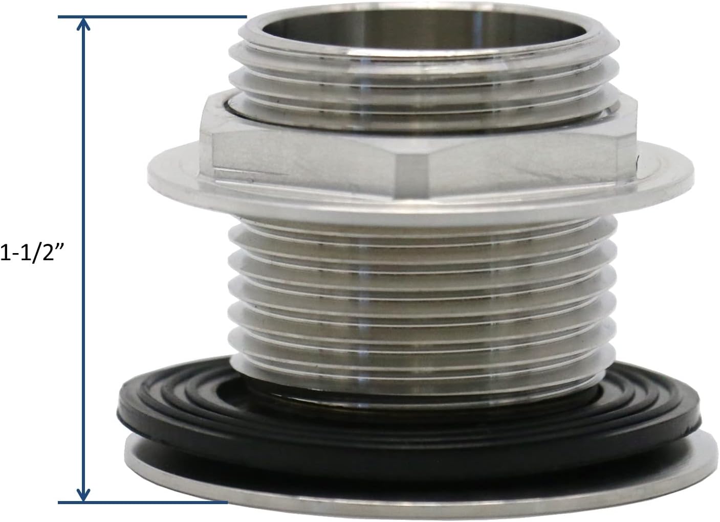 Stainless Steel Bar Sink Drain 1 NPS Thread for 1-38 Opening
