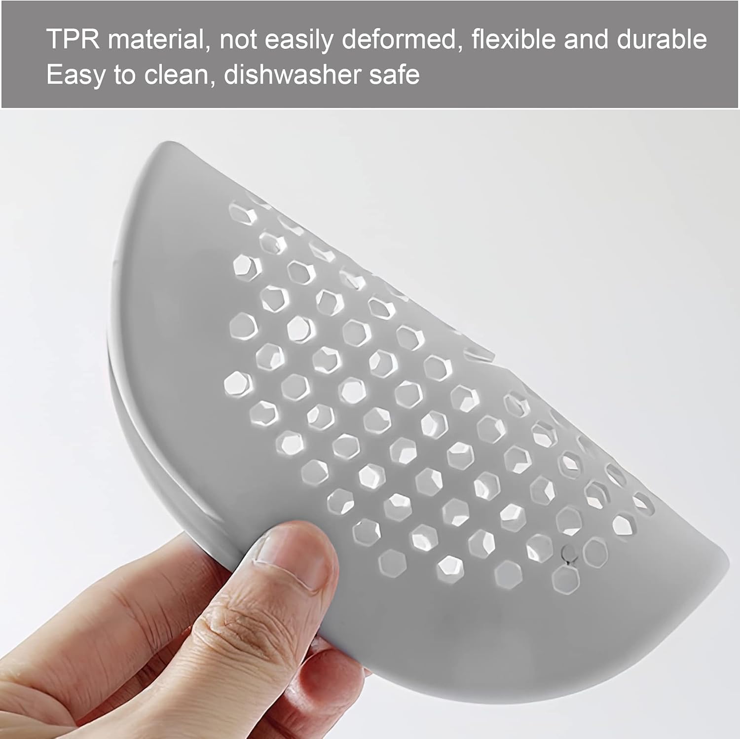 2 Pieces Shower Drain Hair Catcher with Sucker Water Trap Cover Grey