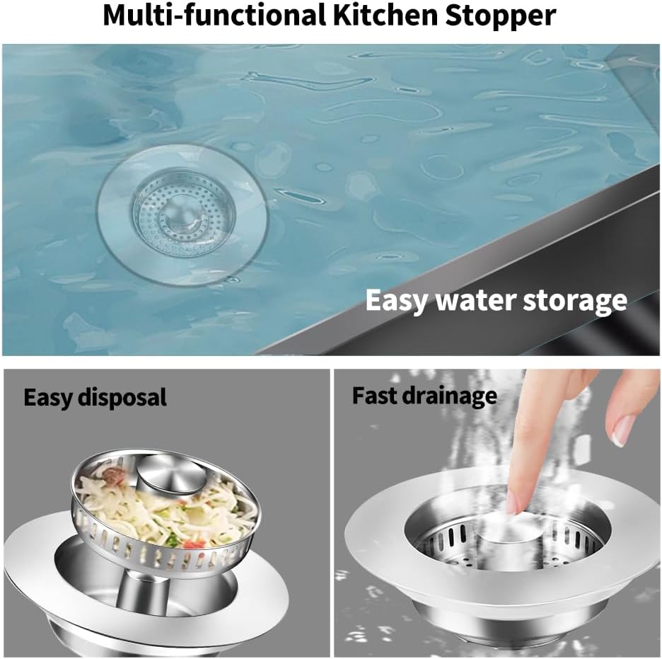 Upgraded 3 in 1 Kitchen Sink Drain Strainer