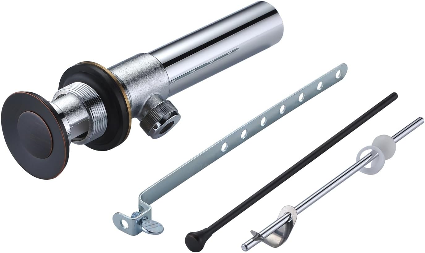 Purelux Bathroom Sink Drain Stopper with Overflow and Lift Rod
