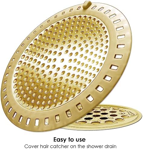 2PCS Hair Catcher Shower Drain Cover with Silicone and Stainless Steel
