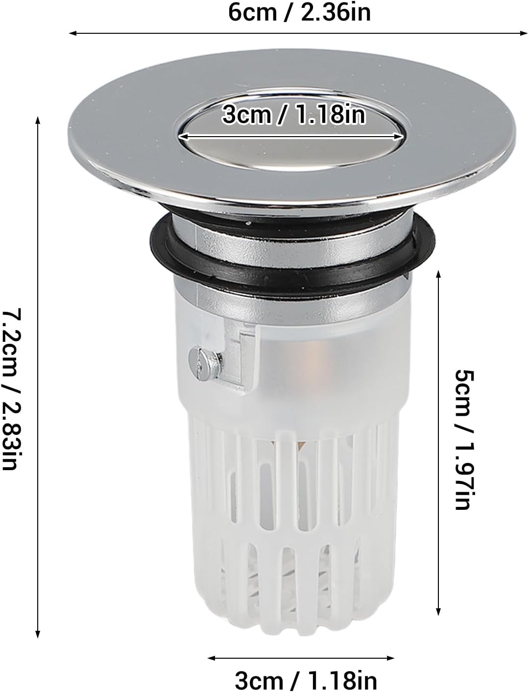 SASKATE Sink Drain Strainer with Detachable Mesh Basket