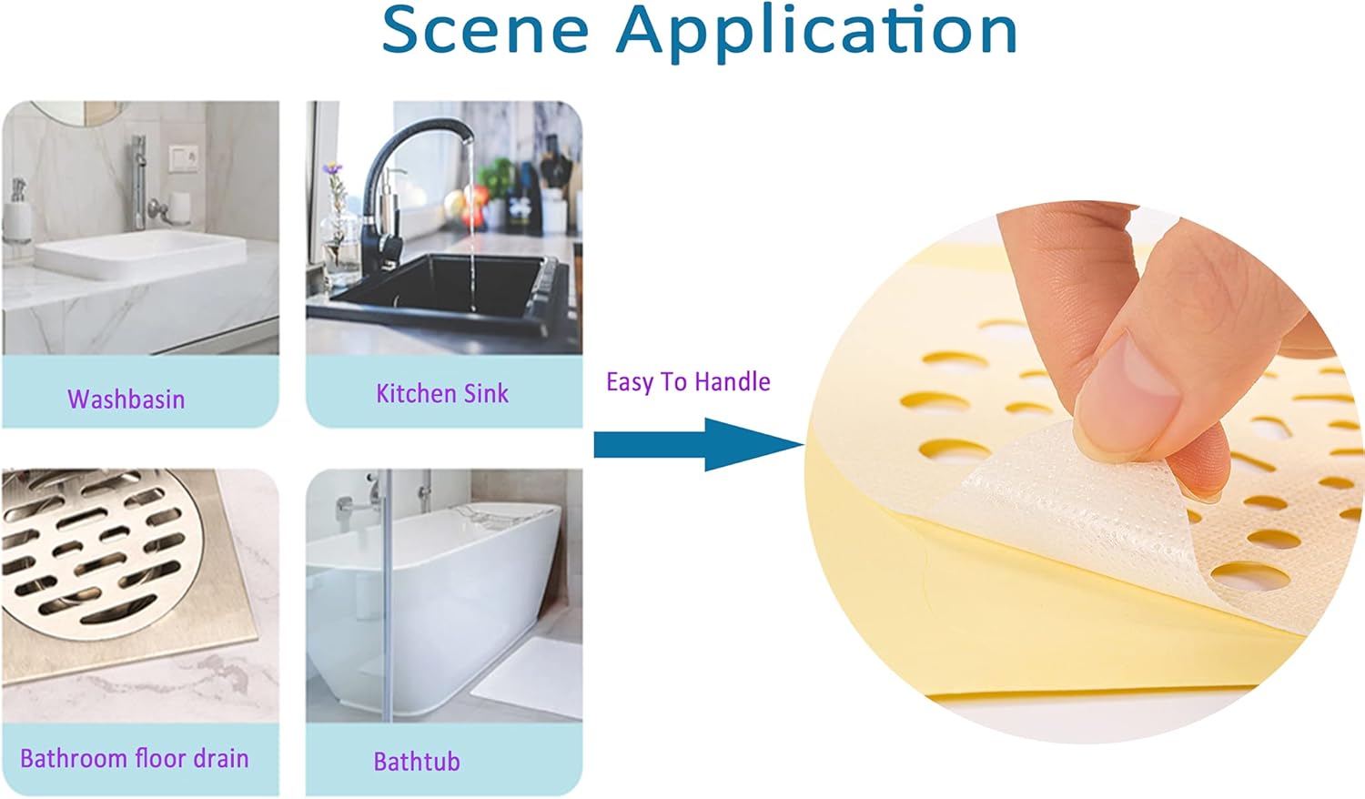 26 Pack Disposable Shower Hair Catcher with Waterproof Adhesive