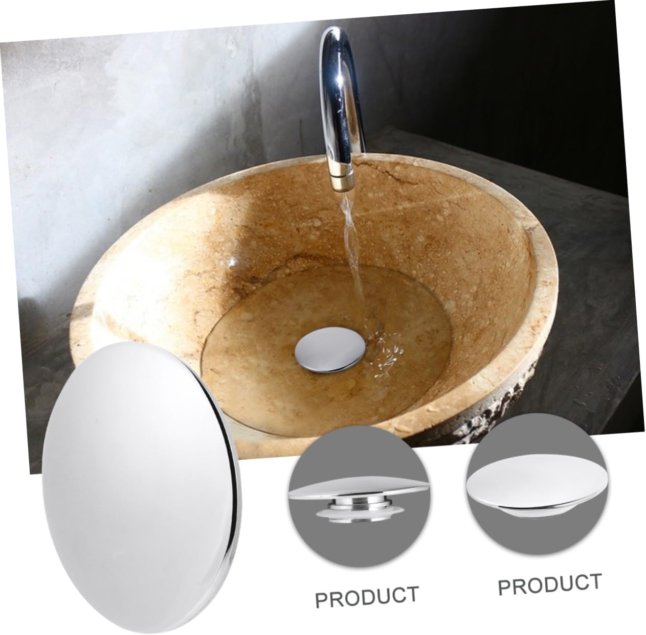 Silver Zinc Alloy Sewer Drain Cover for Sink Bathtub and Laundry