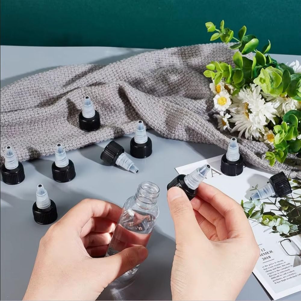50 PCS Black Twist Bottle Caps for 20410 Threaded Containers