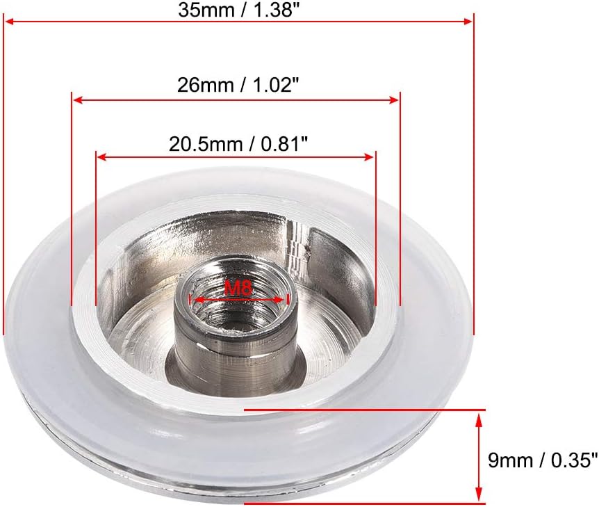 Uxcell Basin Sink Click Zinc Alloy Drain Stopper 35mm Diameter