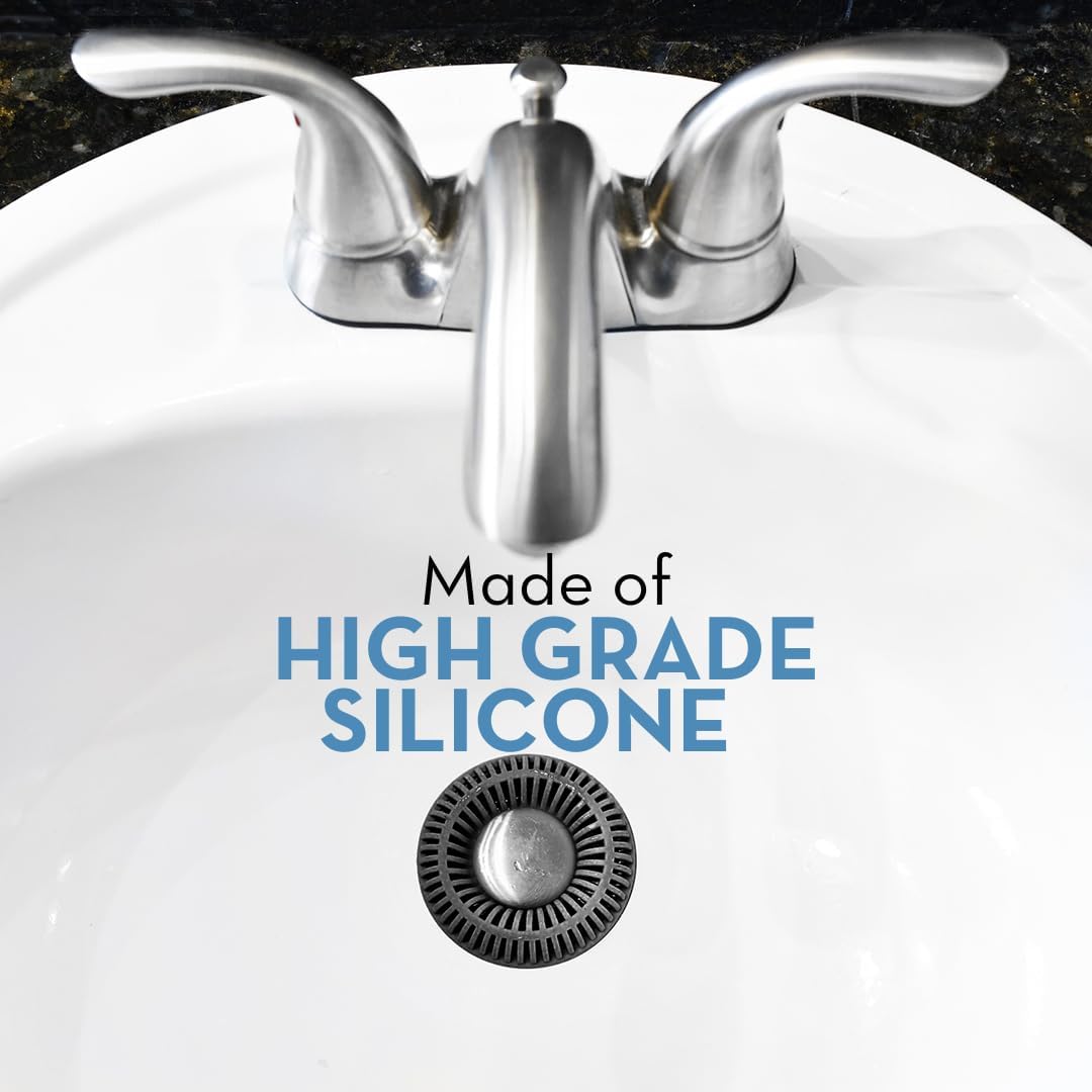 SinkRing Hair Catcher Drain Protector for Sinks Charcoal Gray 1