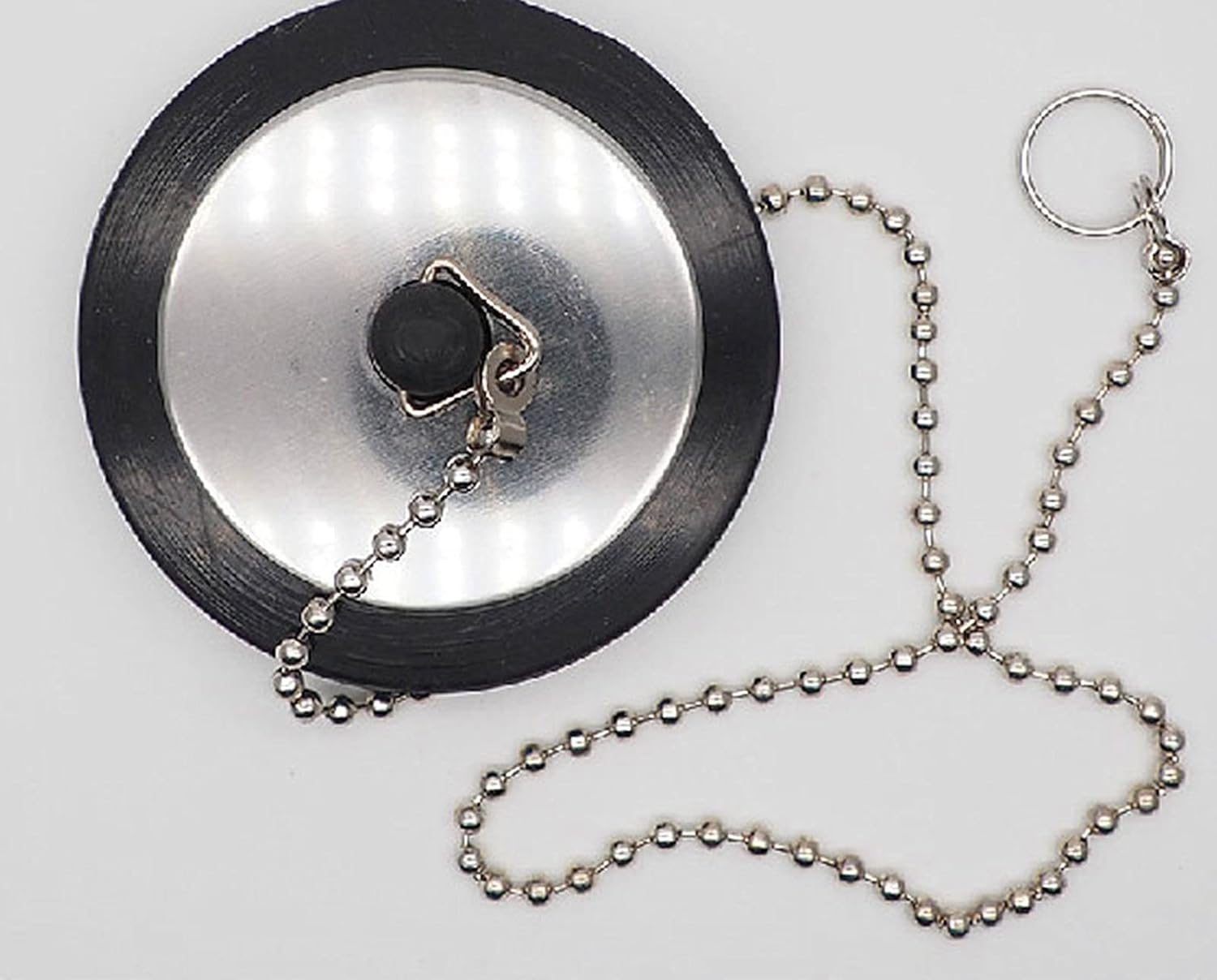 2 Pcs Universal Bathtub Plug with Chain Drain Stopper 1