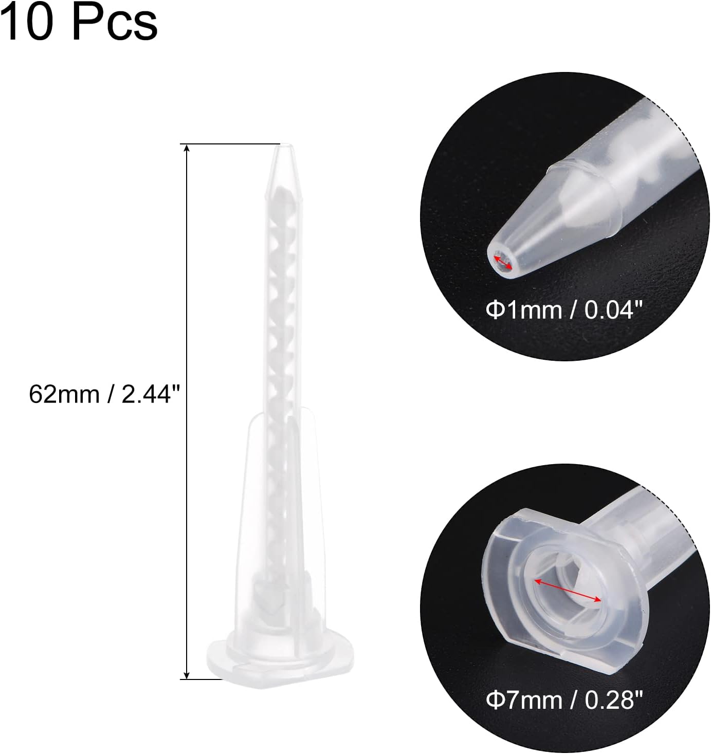Uxcell 10 Pcs Epoxy Tubes with Static Mixer and 244-inch Nozzle