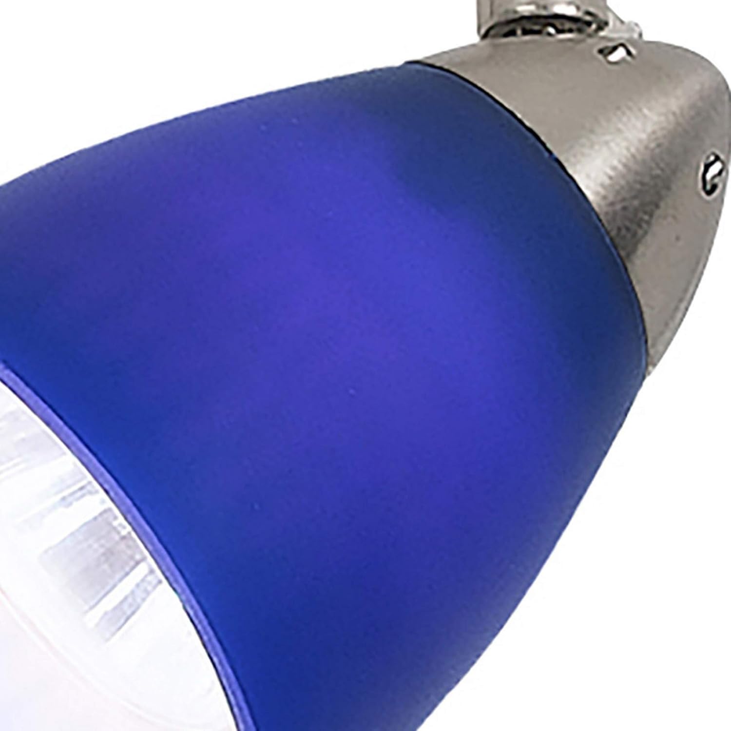 Benzara Adjustable Track Light Head with Blue Glass Shade