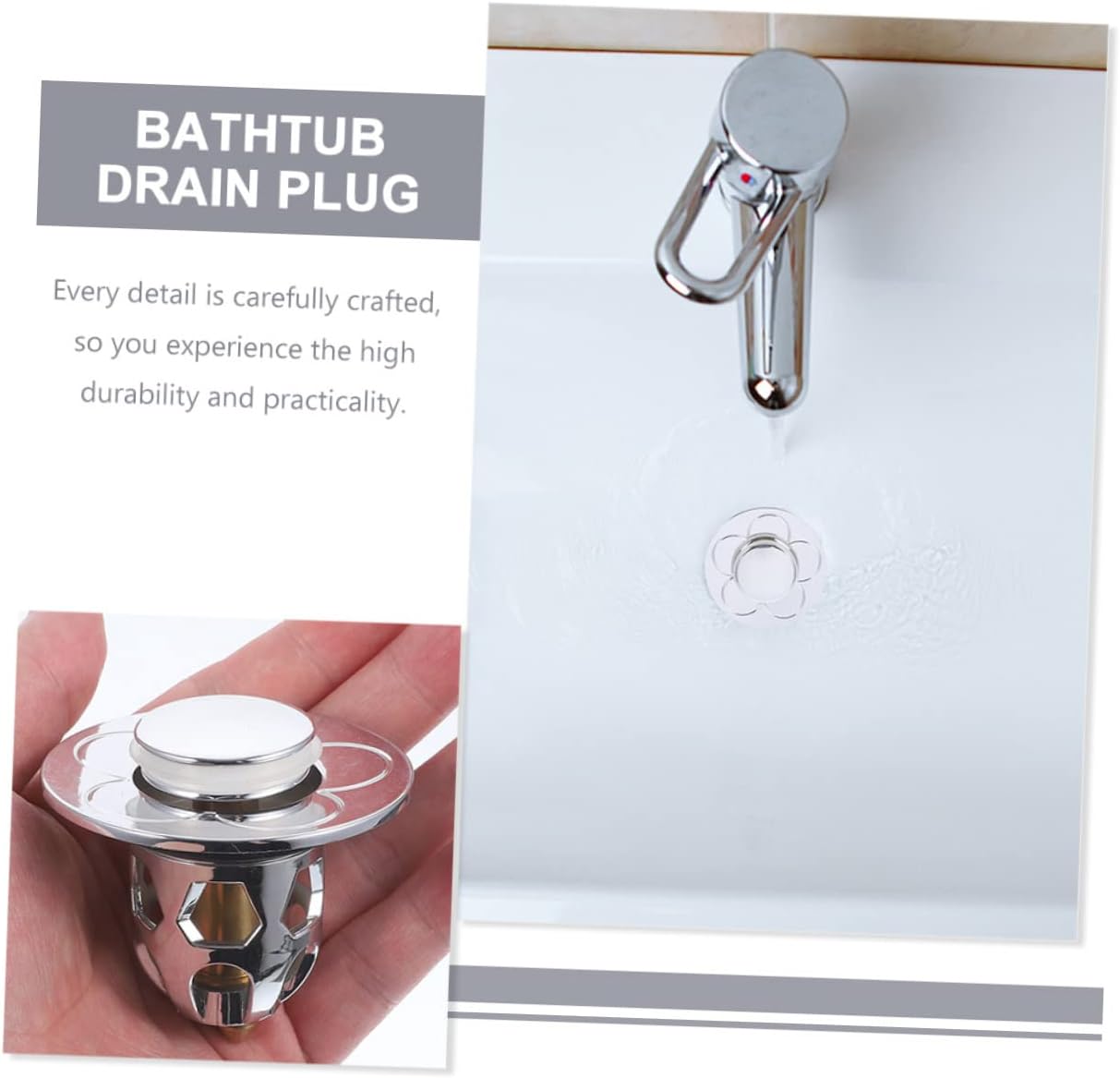 LIFKICH Copper Sink Drain Plug Anti-Leakage Hair Trap Stopper