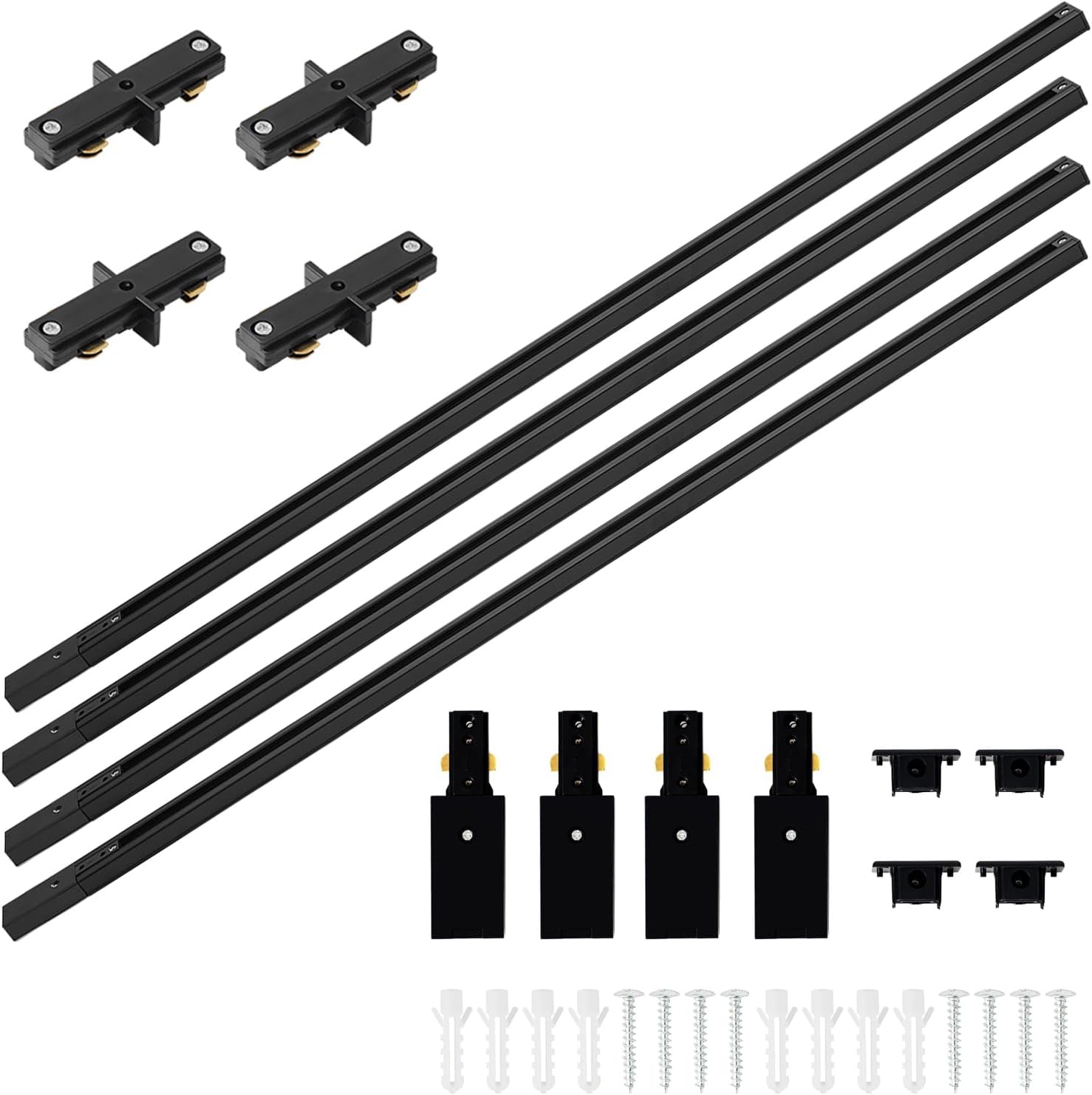 TuyuBEE 13FT H Track Lighting Rail Kit - Black