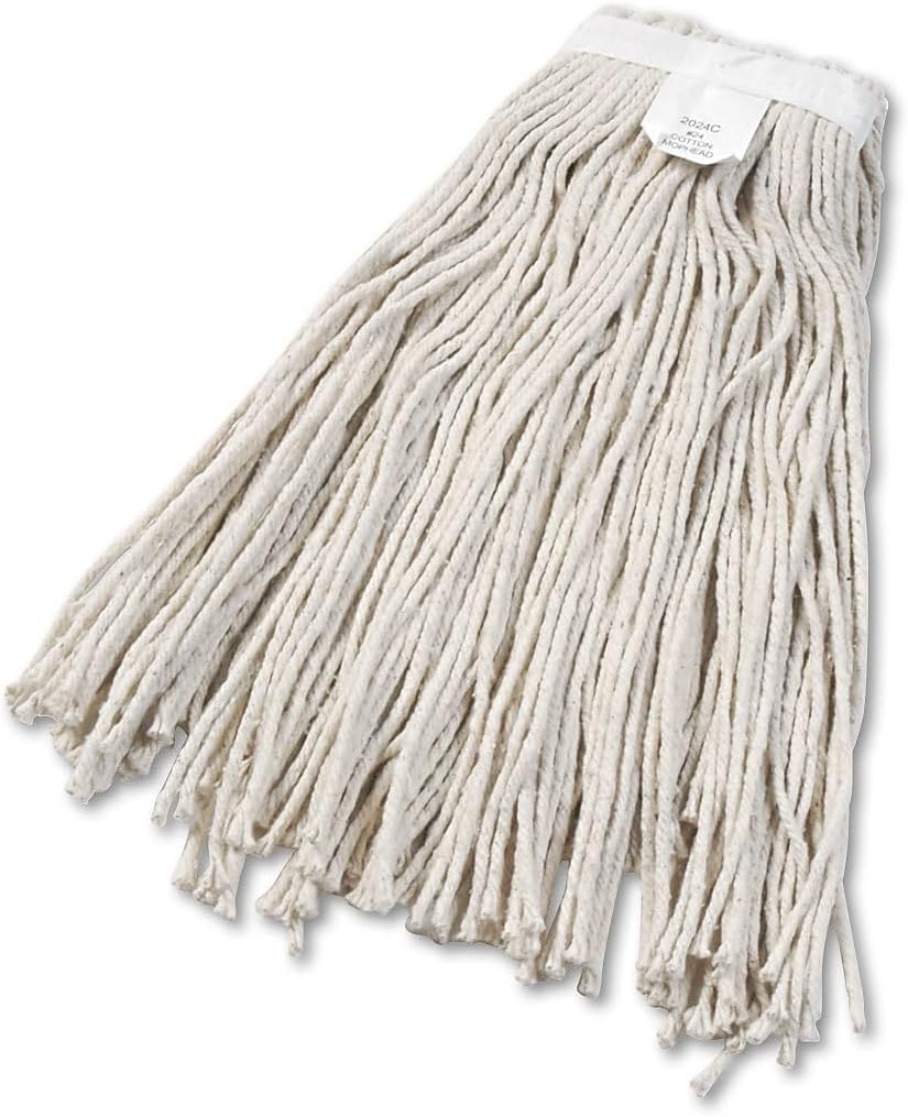 Boardwalk BWK2024CEA No 24 Cotton Cut-End Wet Mop Head White