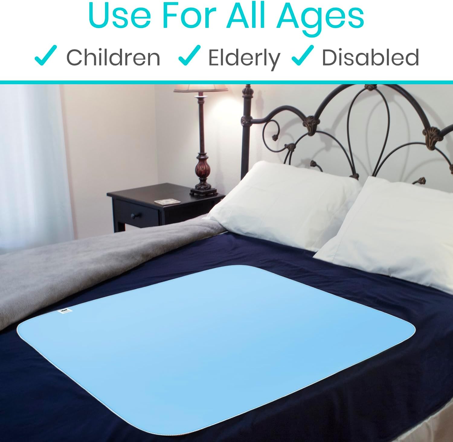Vive Reusable Waterproof Bed Pad for Incontinence