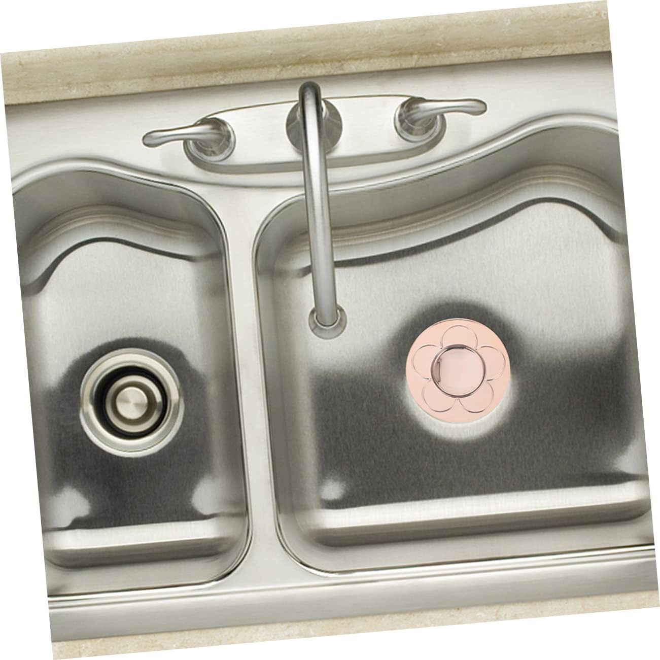 Angoily 2 Pack Rose Gold Copper Sink Stopper Drain Plug Set