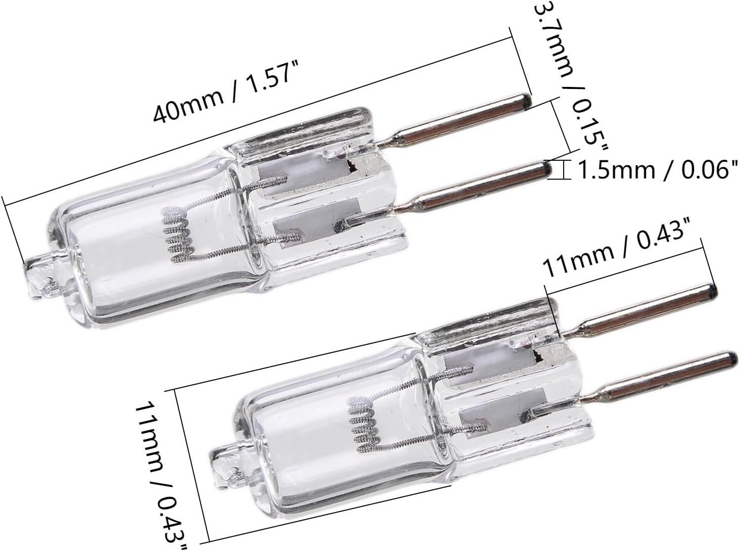 Othmro 2Pcs 50W 24V Halogen Bulbs G53 Warm White 1