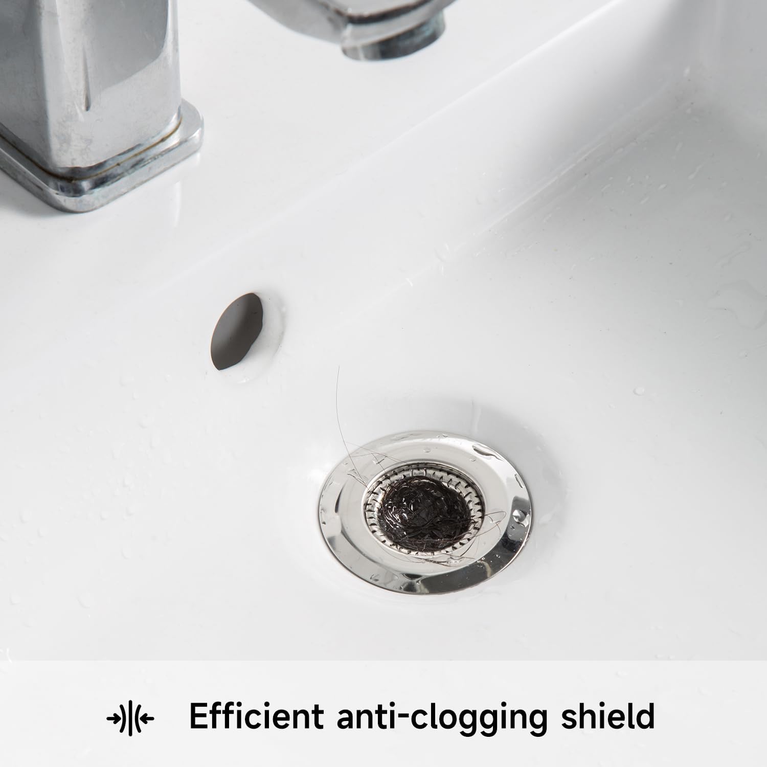2PCS Bathroom Sink Drain Strainer Cover with Hair Catcher