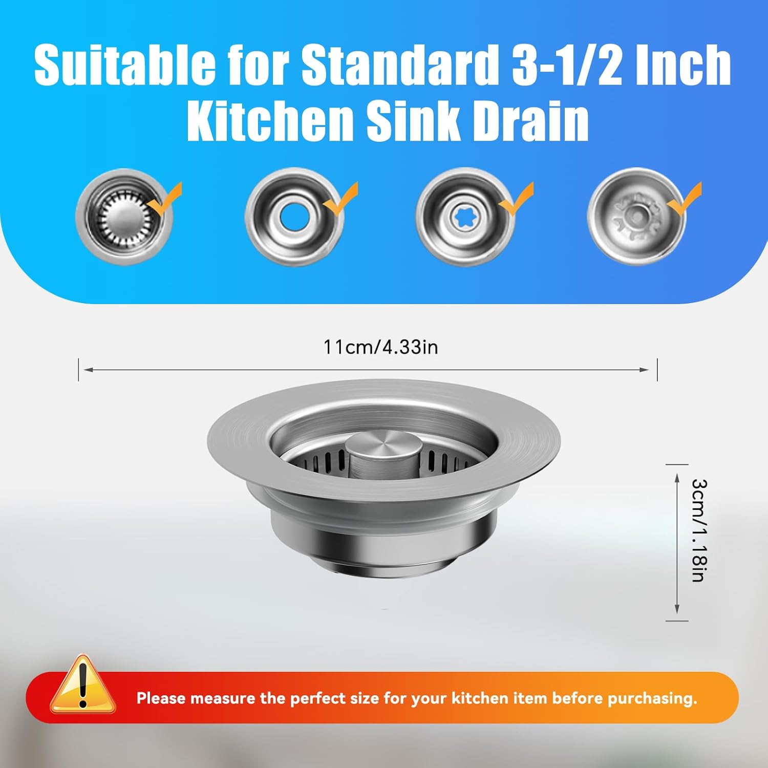 Oxanlare Kitchen Sink Drain Strainer with Cleaning Brush