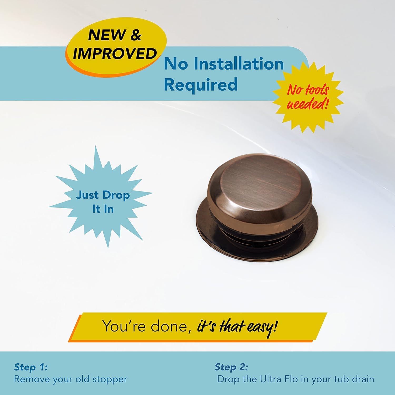 Drain Buddy Ultra Flo 2 in 1 Sink Stopper Hair Catcher 1