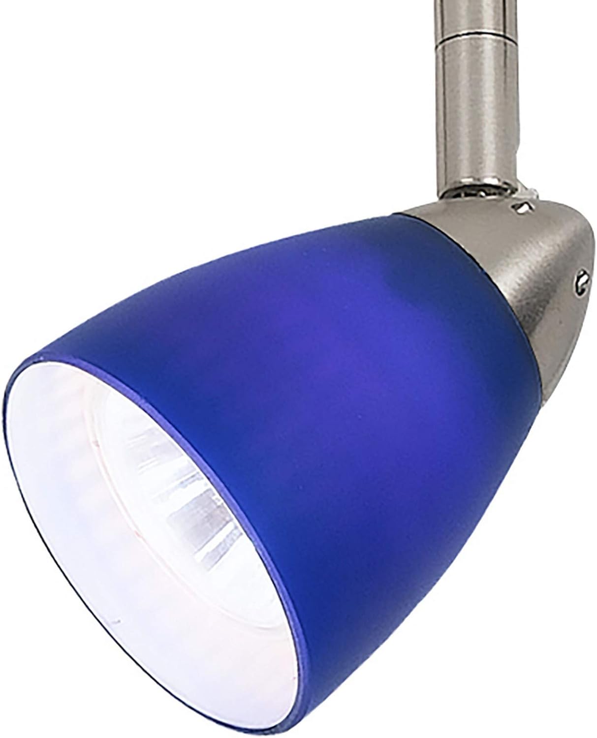 Benzara Adjustable Track Light Head with Blue Glass Shade
