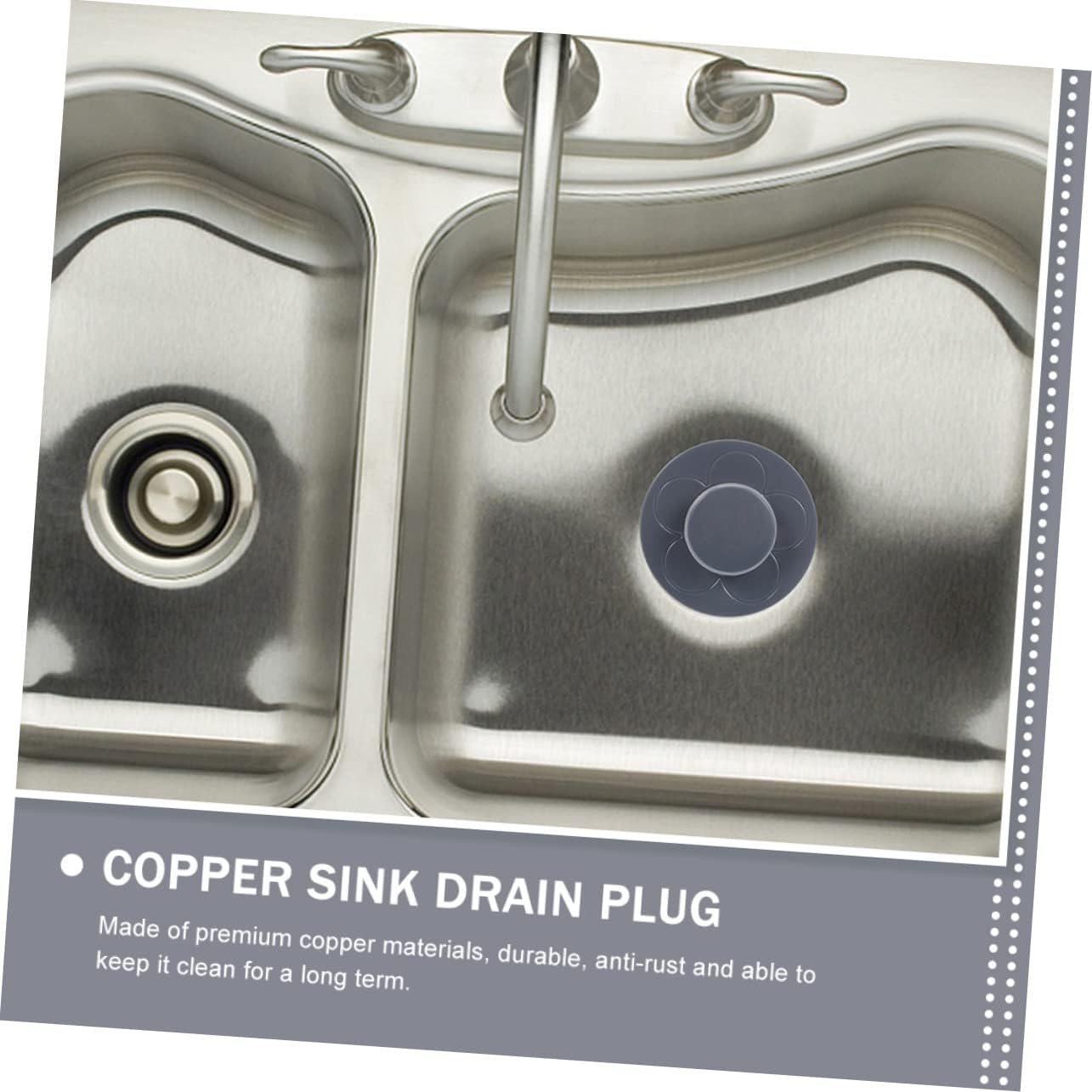 UKCOCO 2pcs Universal Bathtub Drain Plug Copper Material No Leak Easy Install