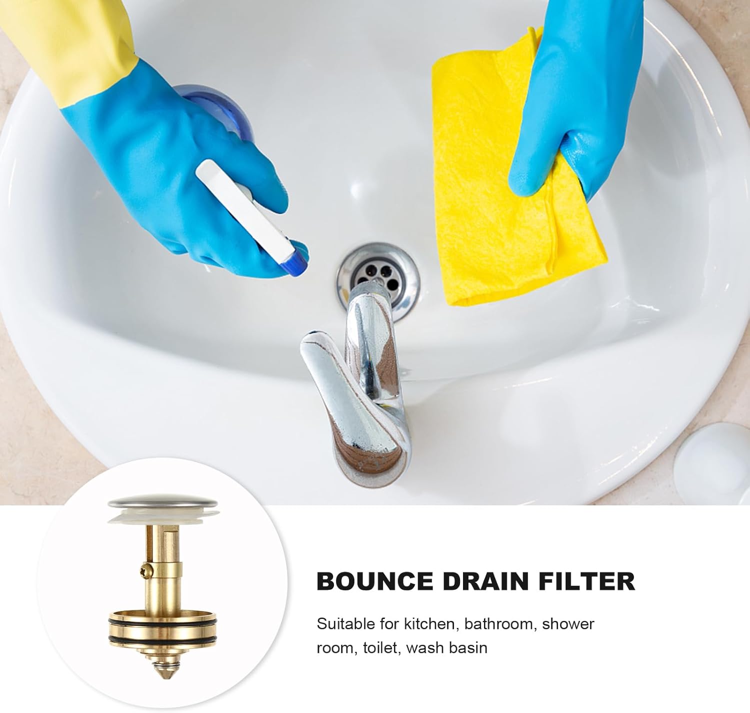 Housoutil Universal Matte Black Sink Stopper 1